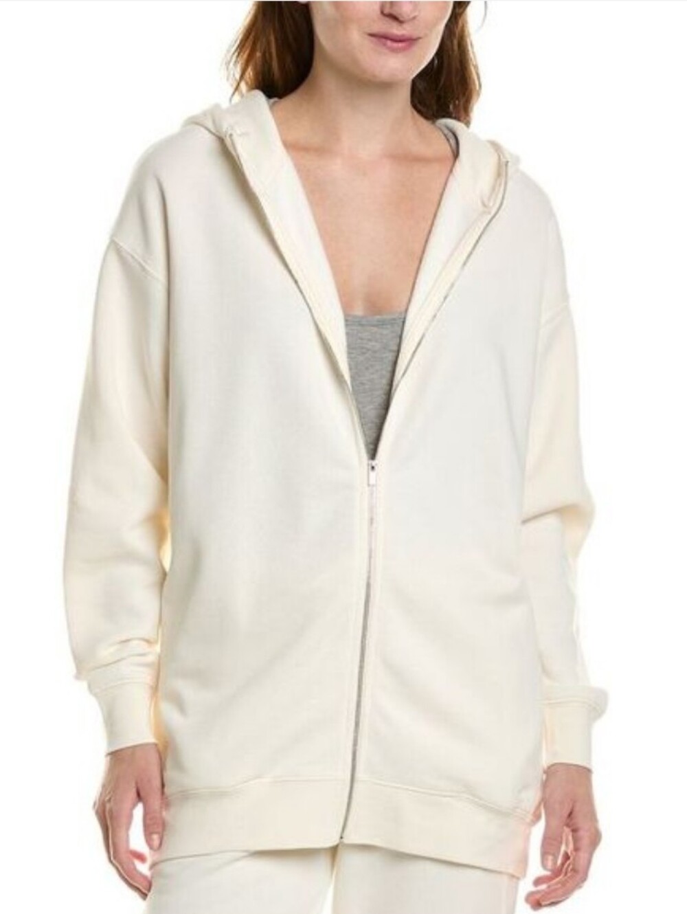IVL Collective Oversized Full Zip Hoodie White/Off-White Unisex Womens Medium
